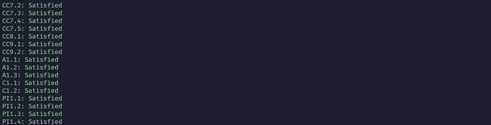 Policy compliance satisfaction check